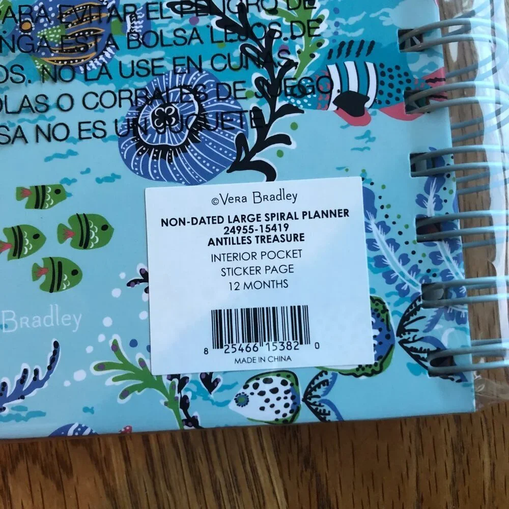 Vera Bradley Non-Dated Planner Antilles Treasure NWT
